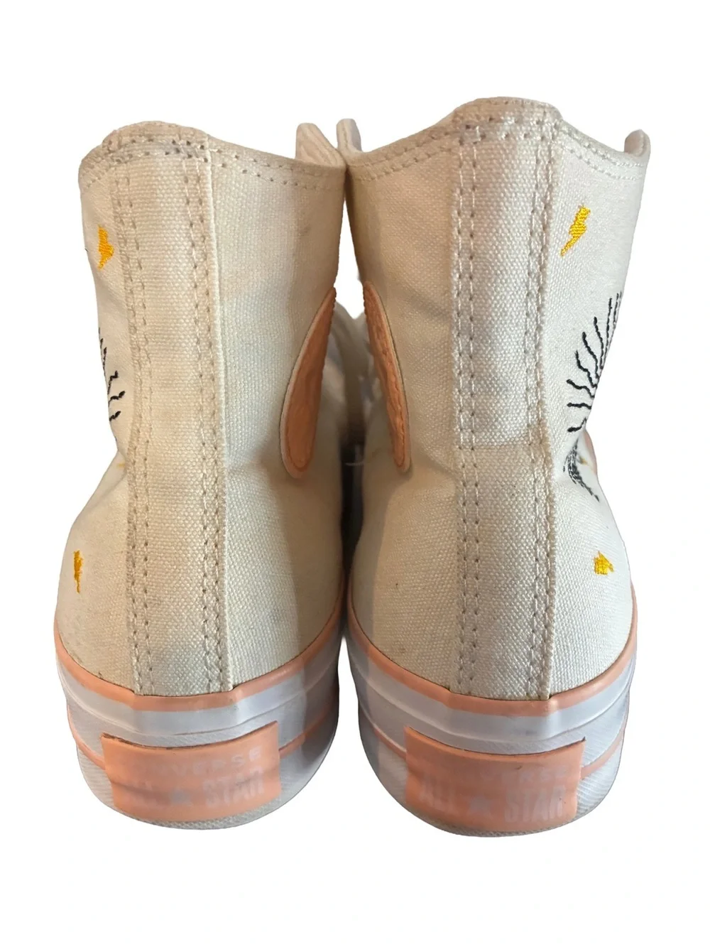 Converse Lift Platform Summer Florals Embroidered High Tops Women’s 8.5